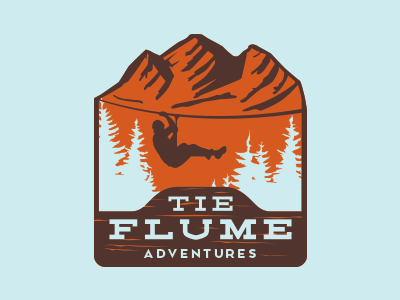 Tie Flume adventure badge crest flume mountains zipline