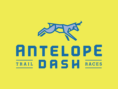 Antelope Dash Rebrand antelope athletics dash deer outdoors pronghorn sports thick lines trail run