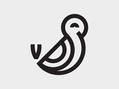 Bird Personal Mark bird icon line logo personal branding thick lines v