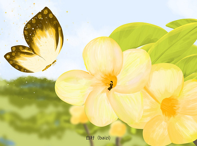 2020.6.10 Wednesday Recent works butterfly design flower illustration