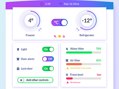 Smart Fridge App fridge app futuristic interface grapefruit smart scan touch screens app user experience user interface