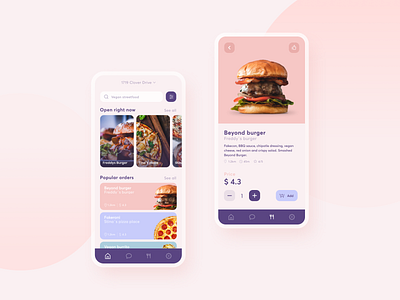 Vegan food app app food app graphic design interface modern ui ux