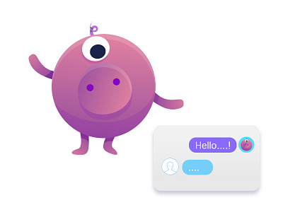 Piggy chatbot-Purple bank App chatbot design illustration mascot design piggy bank ui ux vector