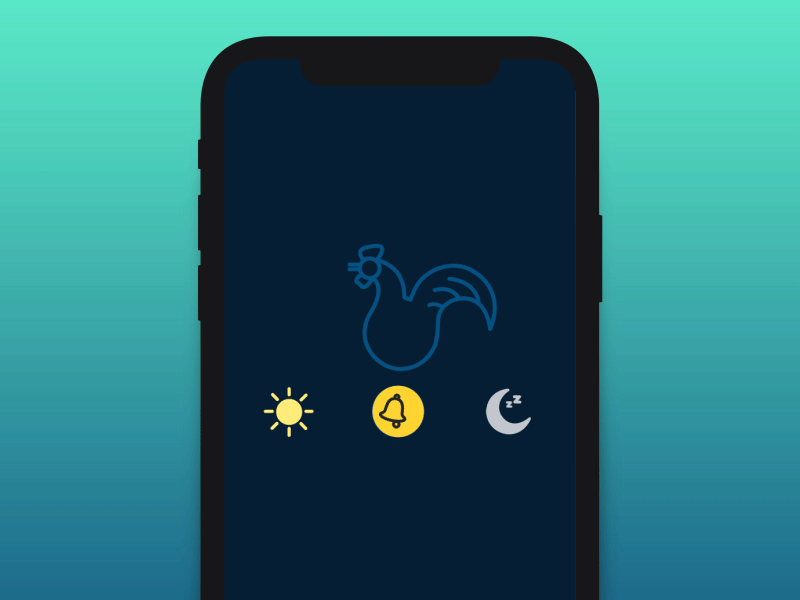 Alarm Cock alarm gif animation mornings rooster ui ux
