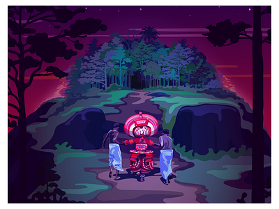 Back to Home blackhole folk god illustration returns sunset theyyam