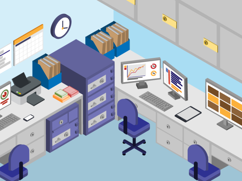 Isometric office illustration by AK Renomeron on Dribbble