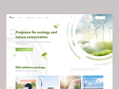 Website concept for the environmental company Logo design minimal ui ux vector web website