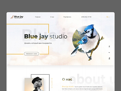 Website for Blue jay studio art design minimal ui ux web website