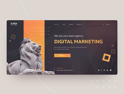 Design for ROI marketing agency. art branding design illustration type ui ux web website