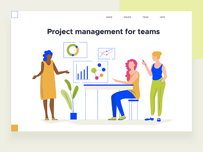 Project management brainstorming characters colorful creativity people svov teamwork