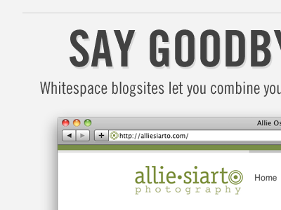 Say Goodbye to Splash Pages trade gothic whitespace