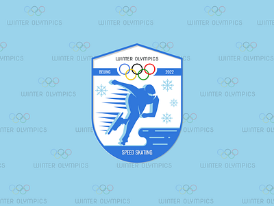 WINTER OLYMPICS 2022 - SPEED SKATING BADGE design illustration logo ui