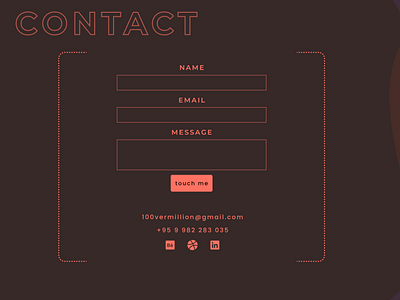 Personal Website Contact Page figma ui ux