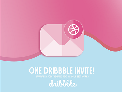 ONE DRIBBBLE INVITE! ai dribbble invite giveaway hello dribbble illustrator invitation invite letter mail vector