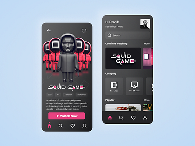 Squid Game TV app app art branding design game icon illustration logo minimal mobile mobile app popular game squid squid game tv app streaming services tv ui ux