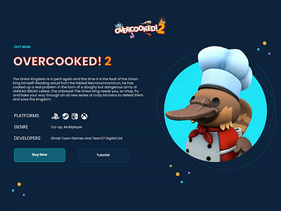 OVERCOOKED 2 - Game landing page ✌️ animation animation landing art branding design game game site games homepage icon illustration minimal motion graphics overcooked 2 ps site steam ui ux xbox