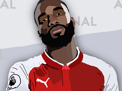 soccer illustration | A. Lacazette (3/6)