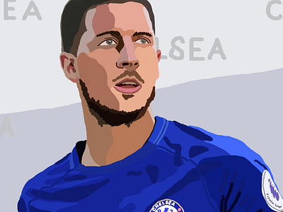 soccer illustration | E. Hazard (6/6) art chelsea chelsea fc design flat illustrated illustration illustrator photoshop psd soccer