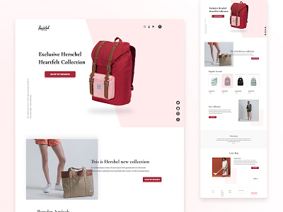 Backpack eShop — UI backpack design eshop first try landingpage onlineshopping pink product ui desgin webdesign