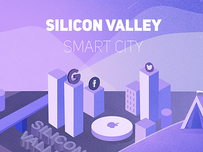 Silicon Valley Smart City illustration purple silicon valley smart city
