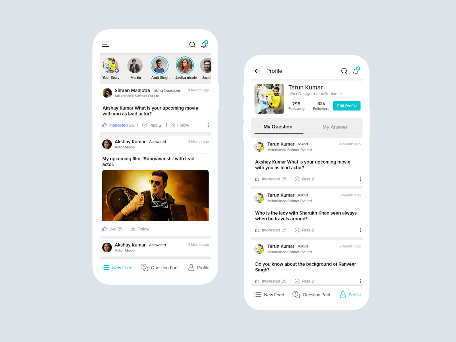 Social Media App by Tarun kumar on Dribbble