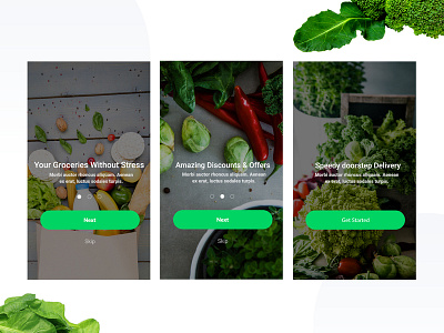 Grocery Onboarding Screen app design typography ui ux