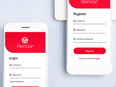 Rencar Login Screen app concept design icon logo minimal typography ui ux