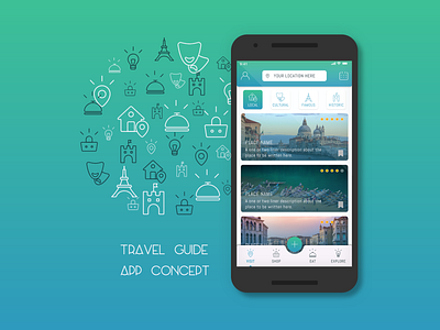 Travel Guide App adobe xd android app design app concept travel app travel guide ui ux design user interface