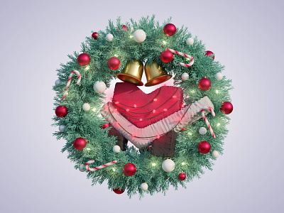 Christmas wreath 3d 3d illustration christmas christmas illustration christmas wreath logo new year wreath xmas