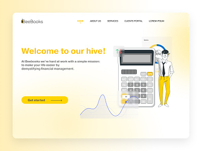 BeeBooks bookkeeping bookkeeping services design finance landing mainpage money ui ux vector webdesign website