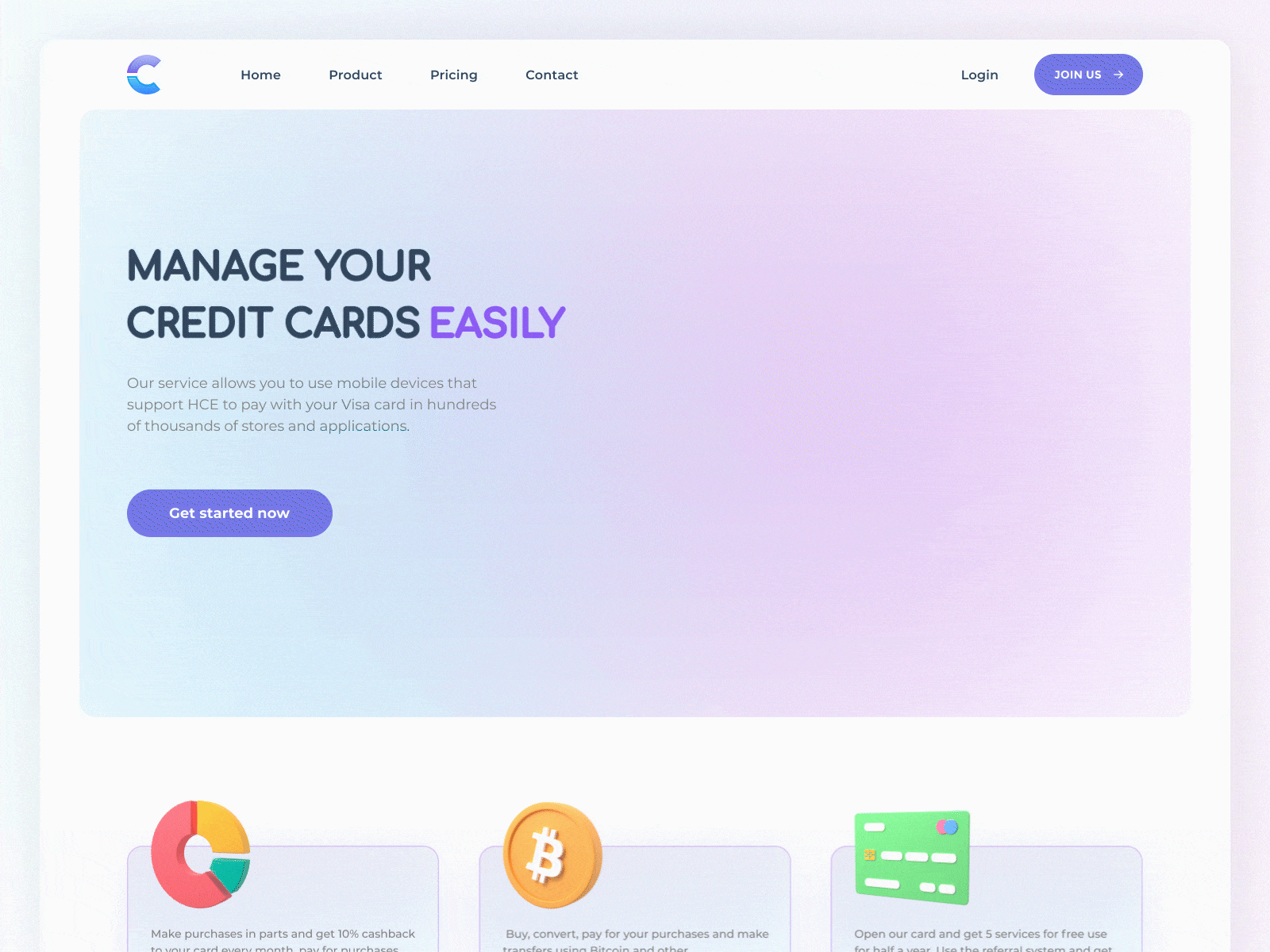 Banking Service Main page Design