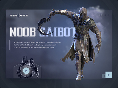 MK 11 Noob Saibot design gaming mortal kombat ui ux webdesign website