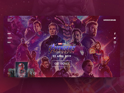 Avengers Endgame avengers endgame design ui ux web website