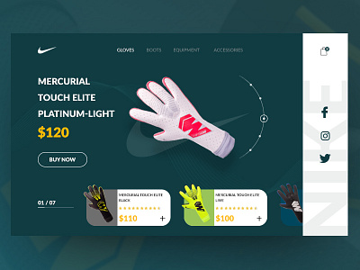 Glover Mercurial Touch Elite branding design football soccer ui ux webdesign website