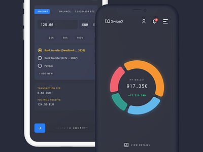 Swipex — cryptocurrency exchange app