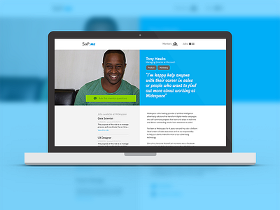 SixPme - Design for 'mentor' page ui web