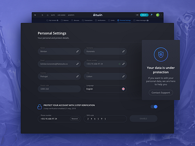 Twin: Personal Settings article bets betting bitcoin casino cherry netent personal settings protection settings twin