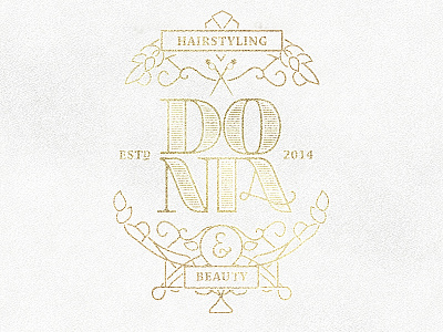 Donia gold 2014 beauty donia gold hairdresser hairstyling logo monogram white
