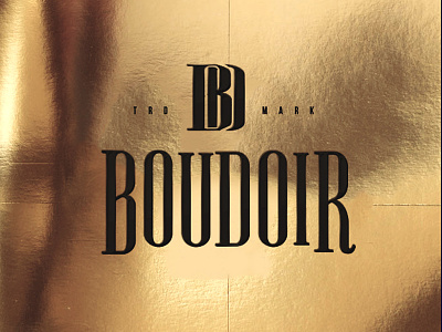 Boudoir Gold logo black boudoir custom lettering gold logo modified font