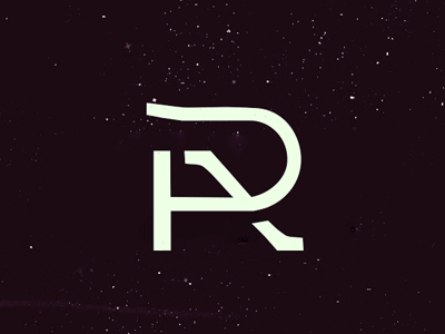 RA monogram a black blue brown gif letter monogram p r type white