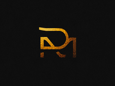 RM monogram a black gif gold letter monogram r type white