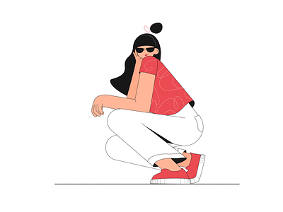 The Cool Girl 2d 2dillustration adobe illustrator coolgirl flat illustration flatdesign girl girl character girl illustration graphicart illustration illustrator