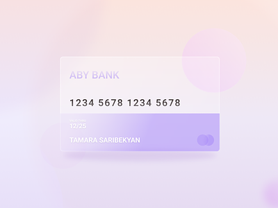 Glassmorphism Credit Card concept credit card figma glassmorphic design glassmorphism ui ui ux user experience user interface