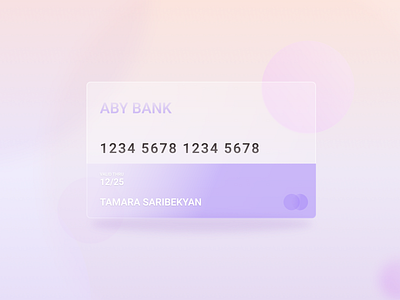 Glassmorphism Credit Card concept