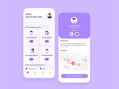 Health App - Find your doctor app interface doctor figma find doctor health app ui ui ux ux ui