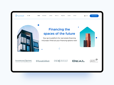 Landing page for real-estate financing website adobe app clean design figma financing interaction minimal real estate ui xd