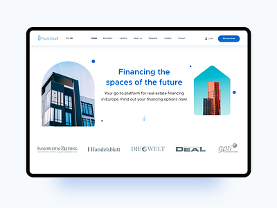 Landing page for real-estate financing website