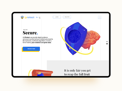 Landing page for intellectual property platform