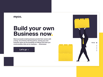 Landing page for business website business design flat illustration interaction landing page practice sharp texture training ui vector web website