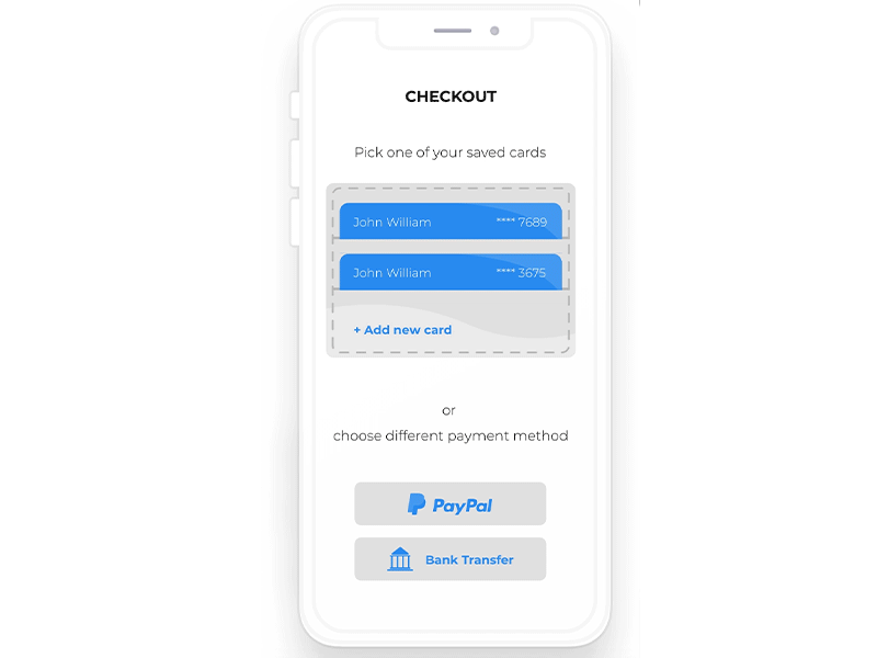 Checkout flow for credit card payment